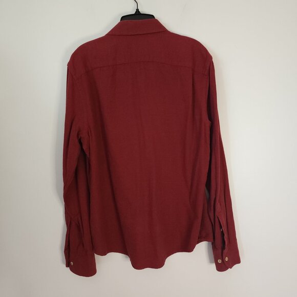Untuckit 100% Cotton Red Flannel Button Down Long Sleeve Slim Fit Shirt - Picture 4 of 7